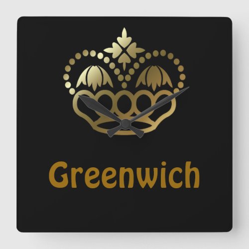 Greenwich Mean Time Square Wall Clock