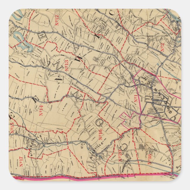 Greenwich, New York Square Sticker (Front)