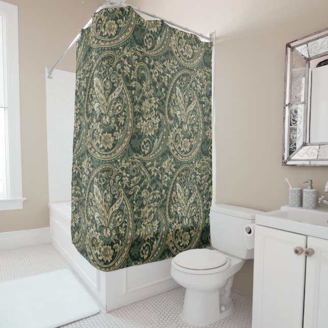 Greenwich Paisley Shower Curtain (In Situ)