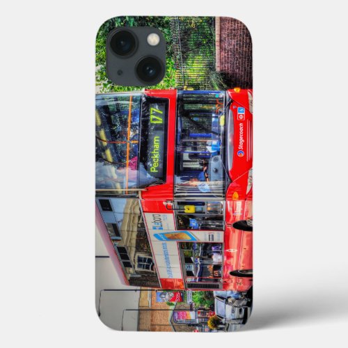 Greenwich to Peckham Red Double_decker Bus UK iPhone 13 Case