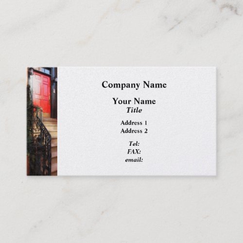 Greenwich Village Brownstone with Red Door Business Card