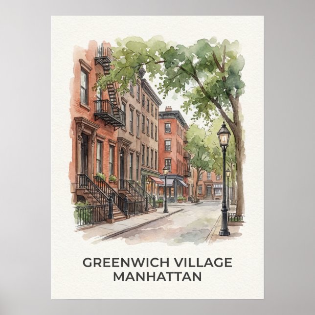 Greenwich Village Manhattan Poster (Front)