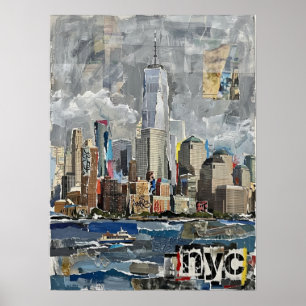 Greenwich village quiet street lights poster