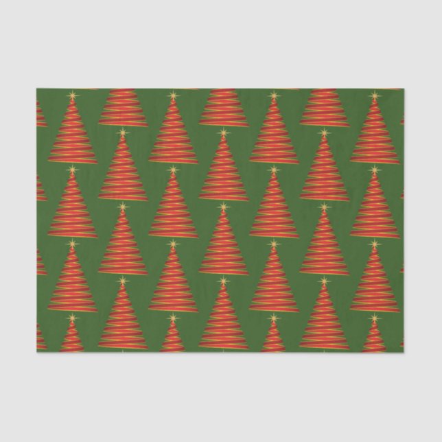 Greenwith Red Tree Holiday Tissue Paper (Front)