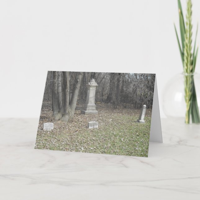 “Greenwood Cemetery Tombstones" Hallowe’en Card (Front)