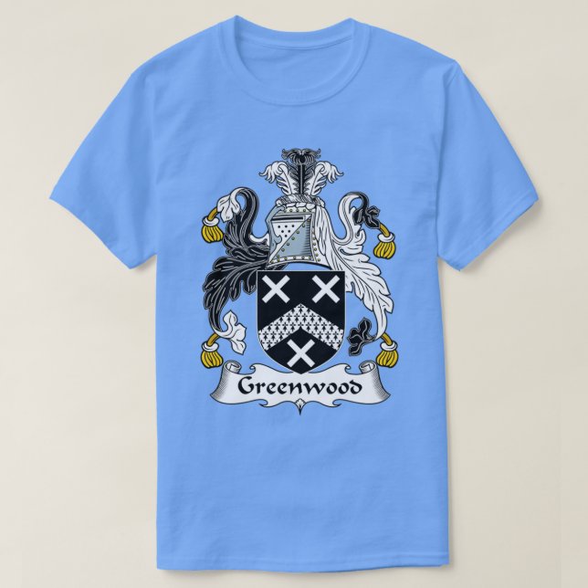 Greenwood Coat of Arms Family Crest  T-Shirt (Design Front)