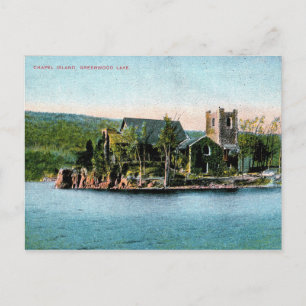 Greenwood Lake NY, Chapel Island, Vintage Postcard