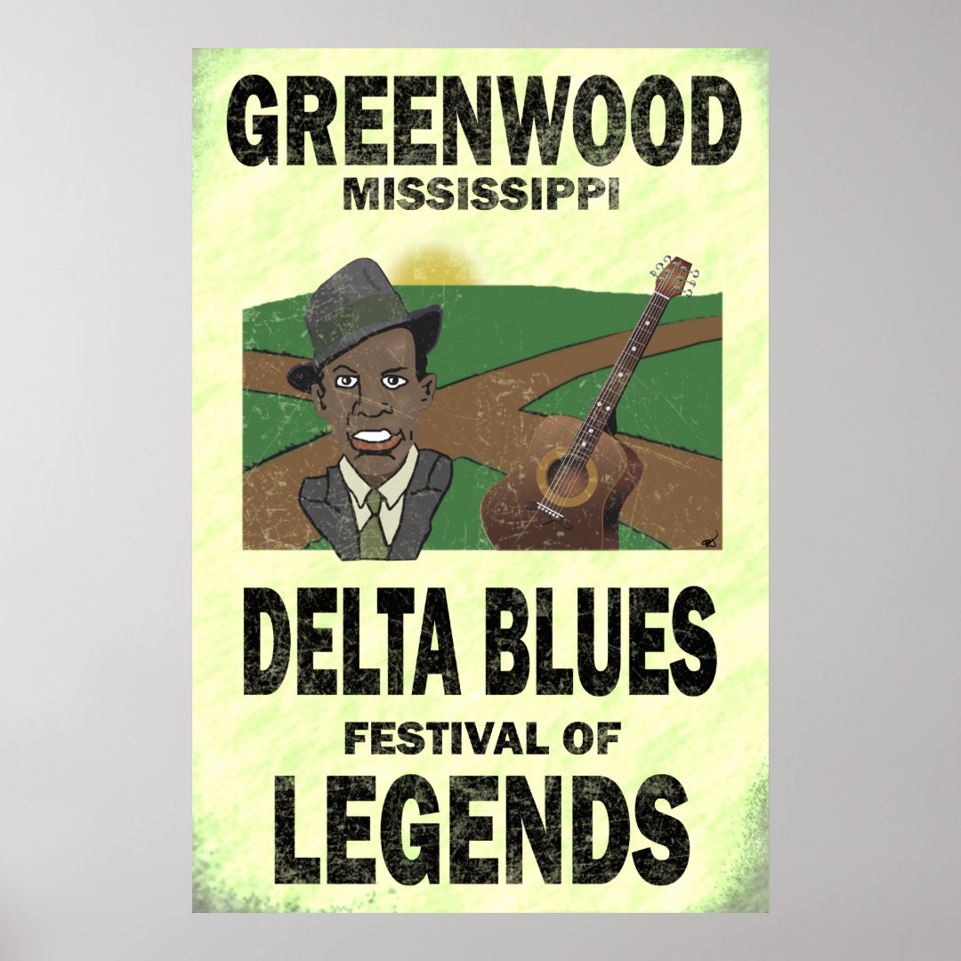 Greenwood Mississippi Delta Blues Poster Zazzle