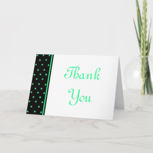 Greeny Dots Letterpress Thank You Card (Front)