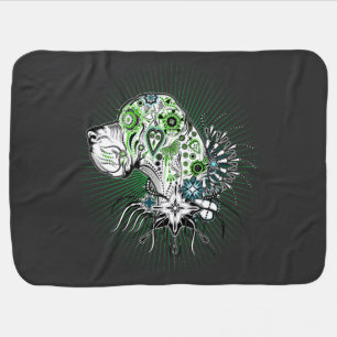 Greeny Great Dane Baby Blanket