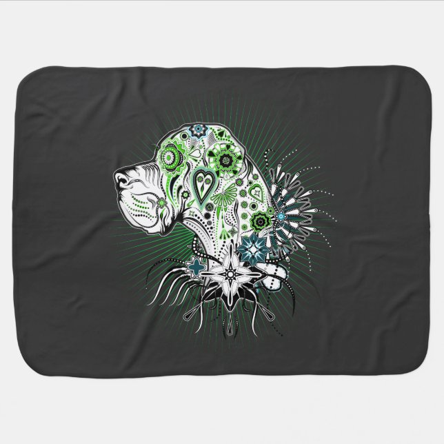 Greeny Great Dane Baby Blanket (Horizontal)