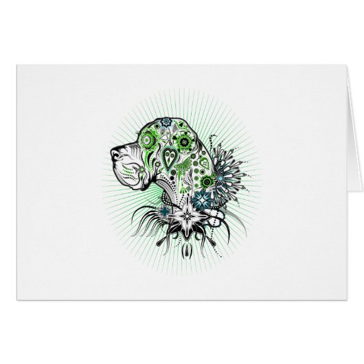 Greeny Great Dane Cards (Front Horizontal)