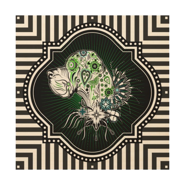 Greeny Great Dane Wood Wall Decor (Front)