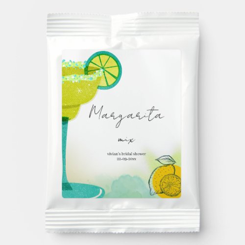 Greeny Watercolor Lime Tequila Bridal Shower  Margarita Drink Mix