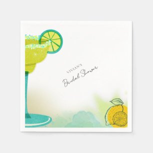 Greeny Watercolor Tacos & Tequila Bridal Shower Napkins