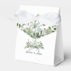 Greeny Wild Meadow Botanical Wedding Cake Favor Boxes