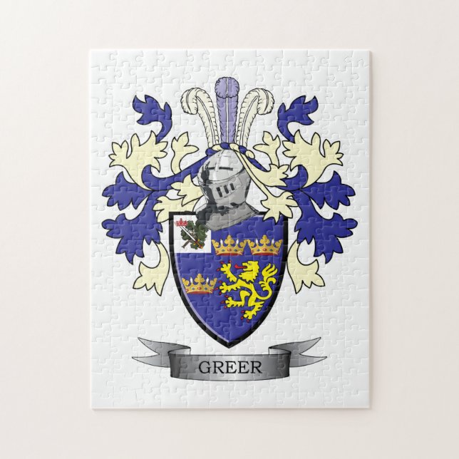 Greer Family Crest Coat of Arms Jigsaw Puzzle (Vertical)