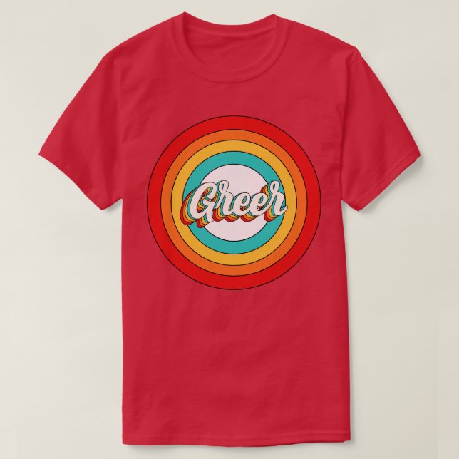 Greer Name Shirt Vintage Greer Circle (Design Front)