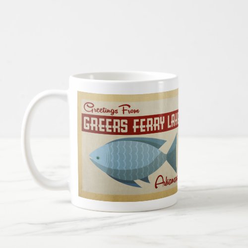 Greers Ferry Lake Fish Vintage Travel Coffee Mug