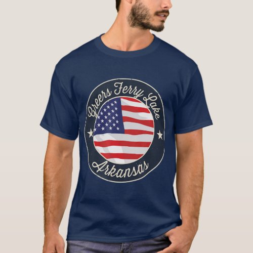 Greers Ferry Lake  Patriotic Arkansas Souvenir  T_Shirt