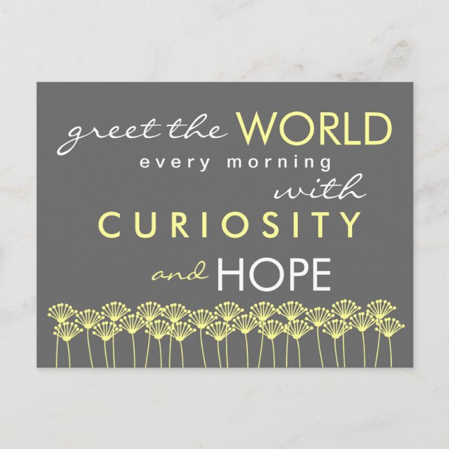 Greet the World with Hope Quote Postcard (Front)