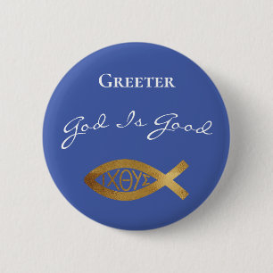 Greeter Christian Church God Is Good Service Button