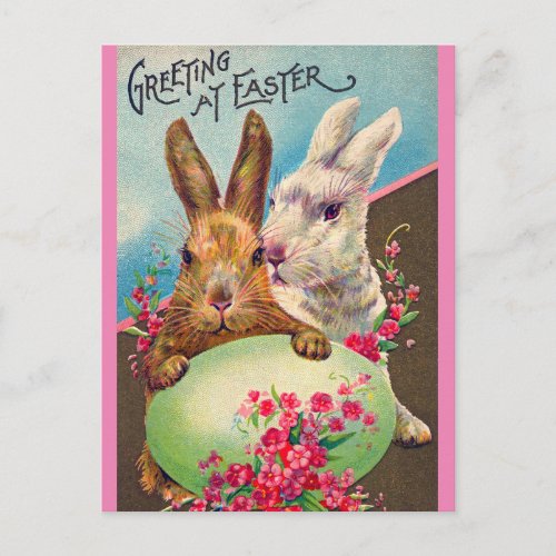 Greeting at Easter Vintage Postcard