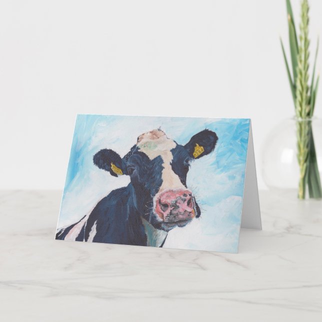 Greeting Card - 0254 Irish Friesian Cow (Front)