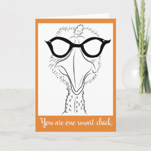 Greeting card 5x7 (one smart chick)