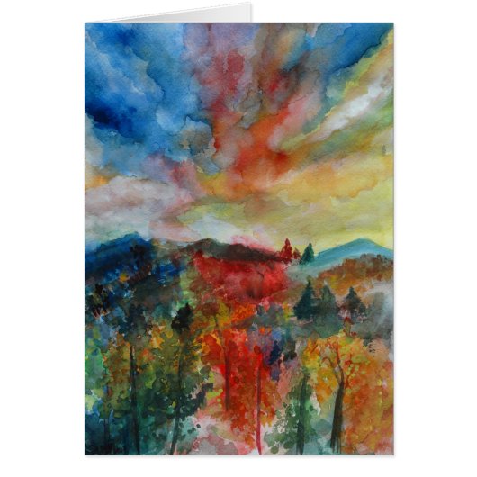 Greeting Card Beautiful Autumn Watercolor Art (Front)