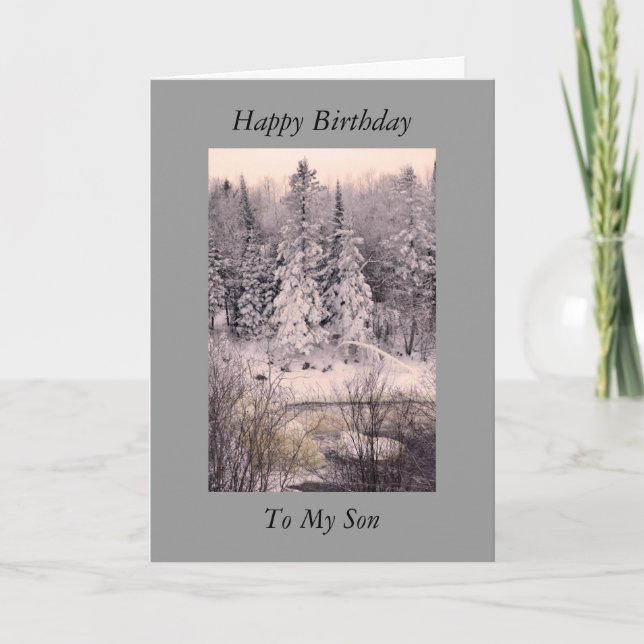 Greeting card, blank, with Snow Scene Card (Front)