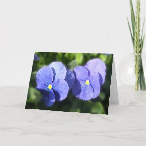 Greeting Card _ Blue Pansies