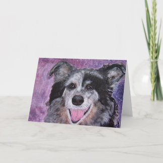 Greeting Card, Border Collie Dog Art Acrylic Card