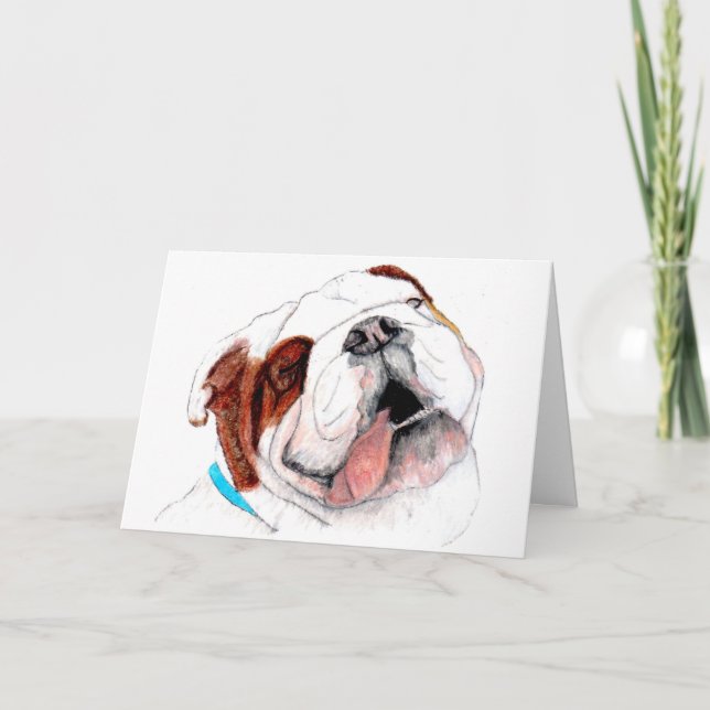 Greeting Card, Bulldog Drawing Card (Front)
