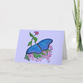 greeting card -  butterfly blue