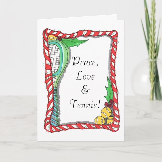 Greeting Card -Candy Cane Tennis (Front)
