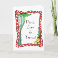 Greeting Card -Candy Cane Tennis