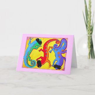 Greeting Card-Carribean Lizards in Sunglasses Card