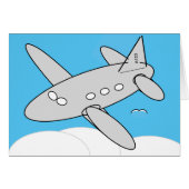 Greeting Card - Cartoon Airplane (Front Horizontal)