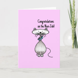 Greeting card -Cat -Congratulations on the new job