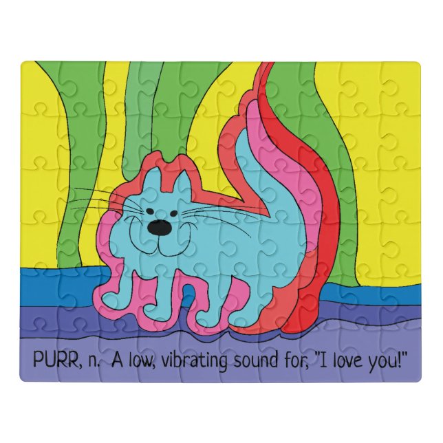 Greeting Card Cat Purr Jigsaw Puzzle (Puzzle Horizontal)