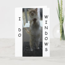 GREETING CARD: Cat Standing Against Window