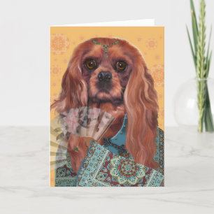 Greeting Card Cavalier Spaniel Ruby Cavalier