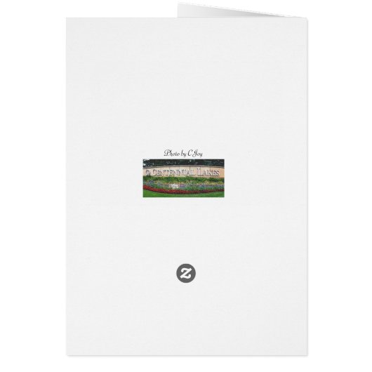 Greeting Card: Centennial Lakes Park, Edina, MN (Back)