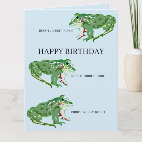 Greeting Card  Childrens  Birthday  Frog