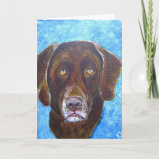 Greeting Card, Chocolate Lab Dog Art Card