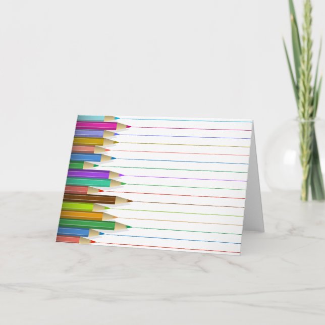 Greeting Card - Colored Pencil Lines (Front)