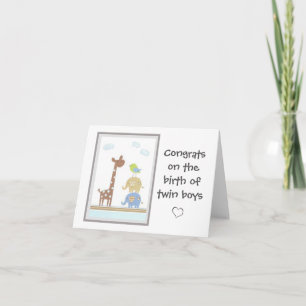 Greeting Card - Congrats on the birth of twin boys