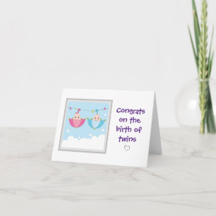 Greeting Card - Congrats on the birth of twins