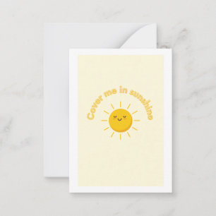 Greeting card, cover me sunshine card, cute note card